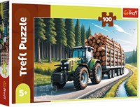 Trefl puzzle 100 pezzi - trattore forestale - FSC Mix 70% - veicoli