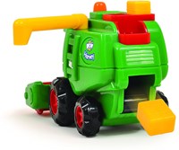 WOW Toys veicolo giocattolo mietitrebbia verde con contadino e balle di fieno-2