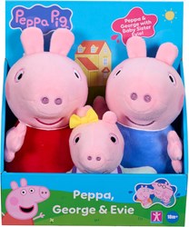 Chillfactor set peluche Peppa Pig - Peppa, George ed Evie 3-pack giocattoli