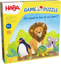 Haba gioco puzzle Dove vivono il leone e i suoi amici animali in legno