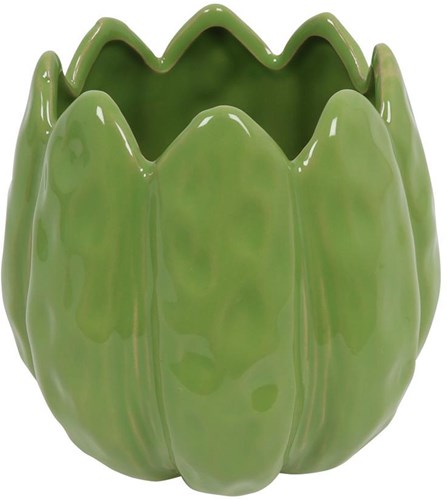 Countryfield vaso per fiori plastica tulipano verde decorazione 12x12x13cm