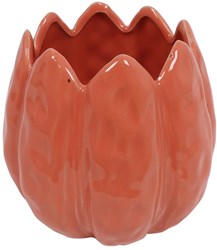 Countryfield vaso tulipano plastica rosa scuro decorazione 12x12x13cm