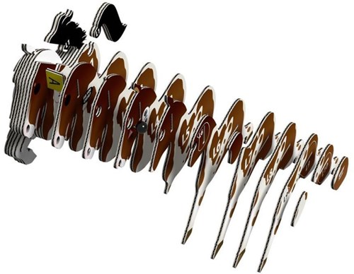 Eugy puzzle 3D cavallo - kit creativo animale in cartone colorato-3