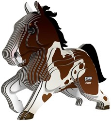 Eugy puzzle 3D cavallo - kit creativo animale in cartone colorato