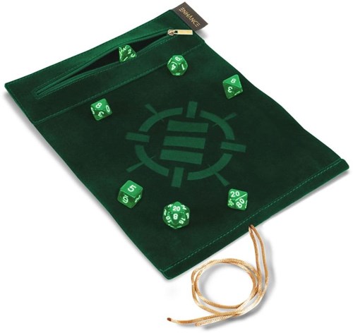Enhance Gaming set di dadi e tappetino verde Roll on a Scroll
