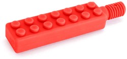 ARK Therapeutic giocattolo sensoriale Brick Tip Z-Vibe rosso morbido Groot, getextureerd opzetstuk voor de Z-Vibe, voor gebruik door therapeut of ouder bij kauwoefening.