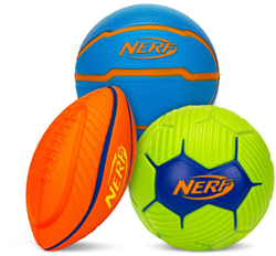 Nerf set palline antistress giocattolo - palline sportive micro foam 3-pack