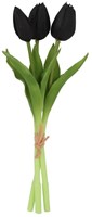 Countryfield bouquet di tulipani artificiali nero decorazione H29cm 3 steli