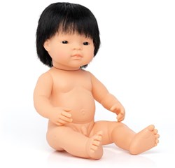 Miniland bambola ragazzo asiatico 38cm - bambola giocattolo educativa