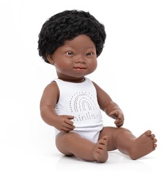Miniland Pop Afrikaanse Jongen Down 38cm