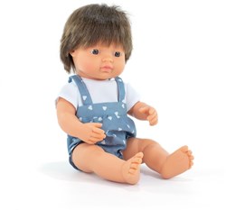 Miniland bambola ragazzo europeo 38cm - bambola educativa giocattolo