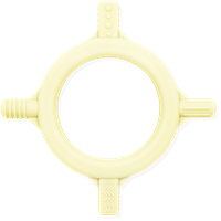 ARK Therapeutic giocattolo dentizione baby Tetra-Bite giallo chiaro morbido plastica Kauwtool voor baby's en peuters om de mondmotoriek en sensorische ontwikkeling te stimuleren.