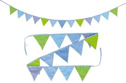 Goki bandierina in cotone blu-verde 220 cm decorazione festa