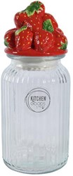 Decoris barattolo vetro fragola 26,5cm decorazione cucina trasparente