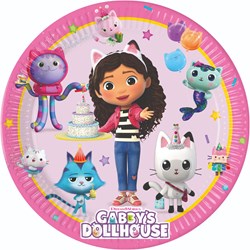 Piatti di carta Gabby's Dollhouse 8 pezzi decorazione compleanno 23cm