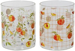 Decoris bicchiere da bere vetro 500ml color pesca vetro trasparente