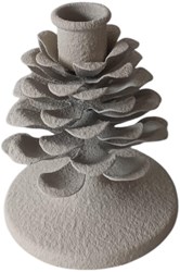 Portacandele Pinecone bianco ceramica candele cena decorazione invernale 9,5x9,5x11,5cm