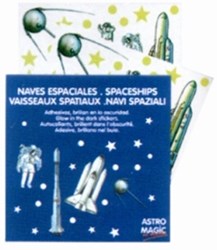 Harlekijn adesivi fosforescenti astronavi - set da 10 pezzi