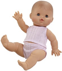 Paola Reina Gordi Bambola Neonata Ragazza Pigiama Bianco - 34 cm Giocattolo