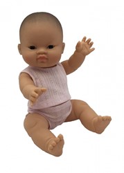 Paola Reina Bambola Baby Gordi Ragazza Occhi di Mandorla Pigiama - 34 cm