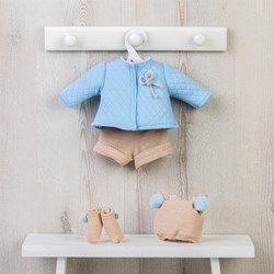 Asi abbigliamento per bambole design scandinavo set blu/beige outfit bambola