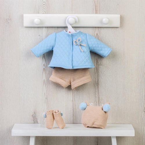 Asi abbigliamento per bambole design scandinavo set blu/beige outfit bambola