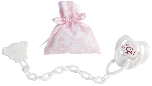 Asi ciuccio per bambole con borsa - accessorio per bambole rosa