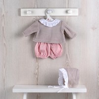 Asi abbigliamento per bambole - stile scandinavo rosa e sabbia - outfit bambola
