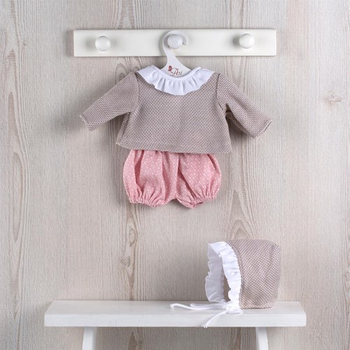 Asi abbigliamento per bambole - stile scandinavo rosa e sabbia - outfit bambola