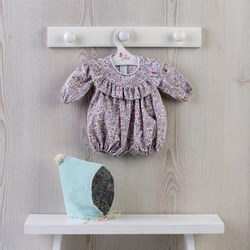 Asi abbigliamento per bambole - Body e cuffietta outfit Liberty per bambole