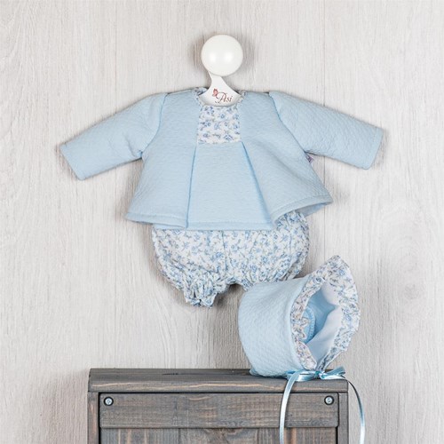Asi abbigliamento bambola set azzurro stampa Liberty outfit bambola