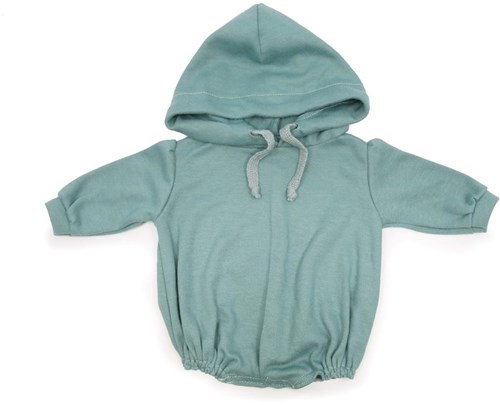 Asi abbigliamento per bambole - body a maniche lunghe con cappuccio, verde antico, outfit per bambole