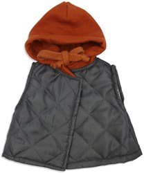 Asi abbigliamento per bambole - gilet caldo con cappuccio, grigio scuro e ruggine