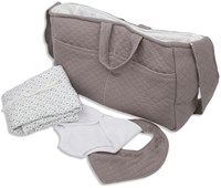 Asi borsa nursery bambola - stampa vintage grigia borsa giocattolo