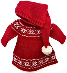 Asi abbigliamento per bambole vestito di Natale con motivo greco e cappello rosso