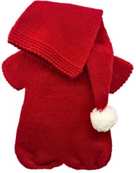 Asi abbigliamento bambola completo natalizio lavorato a maglia con cappello di Babbo Natale rosso accessorio bambola