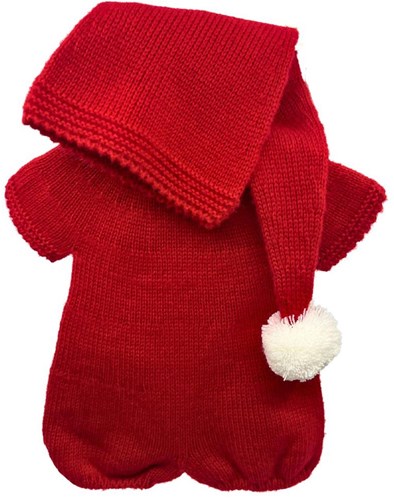 Asi abbigliamento bambola completo natalizio lavorato a maglia con cappello di Babbo Natale rosso accessorio bambola