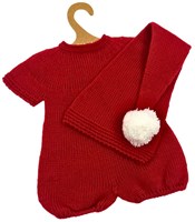 Asi abbigliamento bambola completo natalizio lavorato a maglia con cappello di Babbo Natale rosso accessorio bambola-2