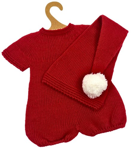 Asi abbigliamento bambola completo natalizio lavorato a maglia con cappello di Babbo Natale rosso accessorio bambola-2