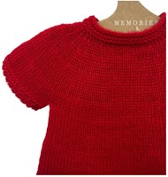 Asi abbigliamento bambola completo natalizio lavorato a maglia con cappello di Babbo Natale rosso accessorio bambola-3
