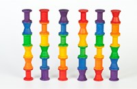 Grapat giocattolo in legno rocchetti colori arcobaleno 36 pezzi-3