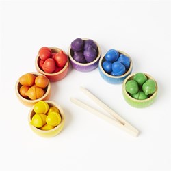 Grapat giocattolo in legno set ciotole e ghiande - educativo