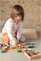 Grapat ciotole in legno colori arcobaleno - 12 pezzi-3