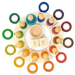 Grapat anelli in legno giocattolo multicolore 12 pezzi educativo