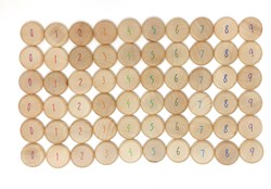 Grapat monete di legno per contare giocattolo educativo 60 pezzi