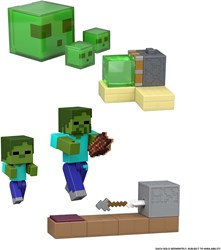 Mattel action figure Minecraft Redstone Charged Sticky Piston Trap verde