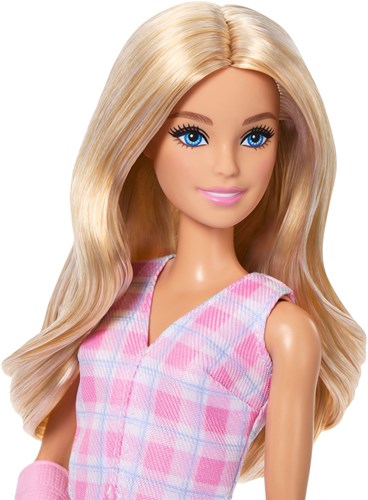 Bambola fashion Barbie Fashionistas con gesso rosa e outfit alla moda-2