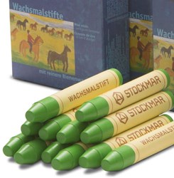 Stockmar pastelli a cera verde foglia set 12 pezzi divertimento creativo