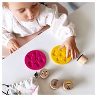 Kneta stampo in silicone per pasta modellabile - animali dello zoo rosa-2