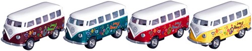 Goki autobus Volkswagen giocattolo in metallo con motore a retrocarica 1:64-2